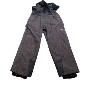 WEATHERPROOF 32 Degrees Kids Snow Pants Bib Ski Overalls Size 5/6 Gray Herringbo